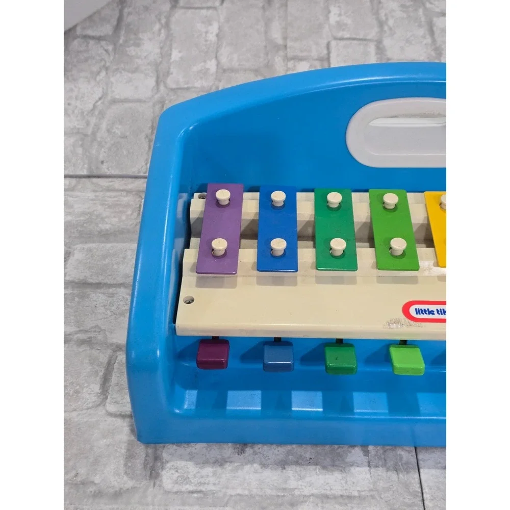 Vtg 1985 Little Tikes Kid Tap a Tune Blue Xylophone Keyboard Music Piano VIDEO